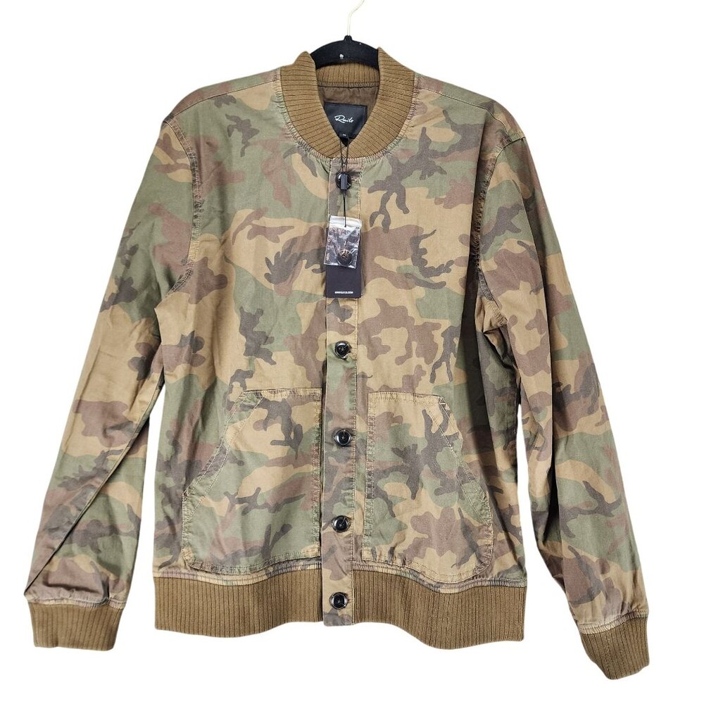 Rails Jacket Mens Medium Green Camo Long Sleeve Button Up Bomber *NWT*